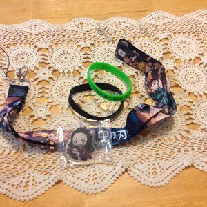 Anime lanyard, bracelets and keyring, all new Demon Slayer